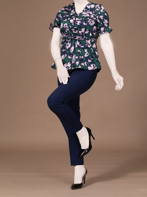 Women's Short Sleeve Cotton Embroidery Shirt Casual Crew Neck Naylor's Burnous - Image 6
